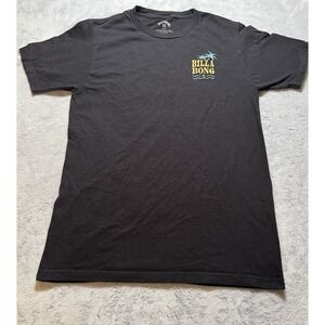 Billabong Premium T Shirt Mens Small Black Tee Big Logo Surf Skate Casual Beach